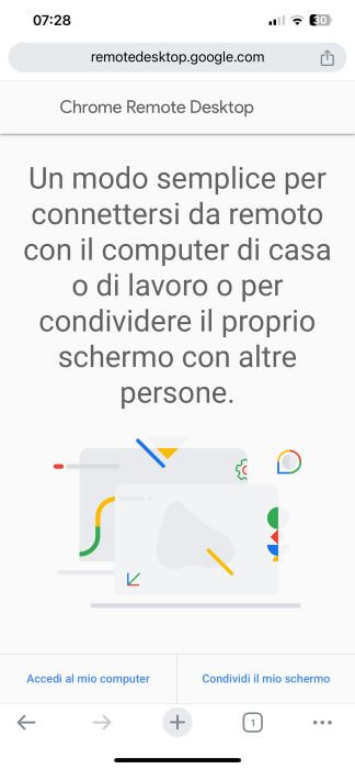 Chrome Remote Desktop Accedi