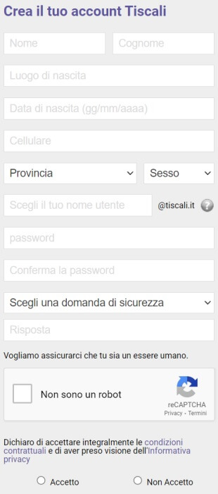 Tiscali Mail Crea Il Tuo Account