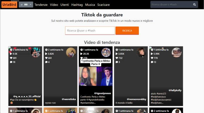 guardare TikTok senza registrarsi Urlebird