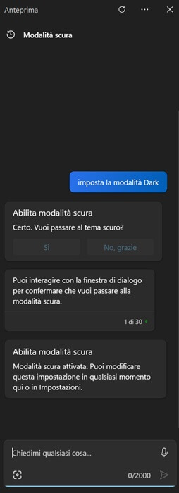 Copilot Abilita Modalita Scura