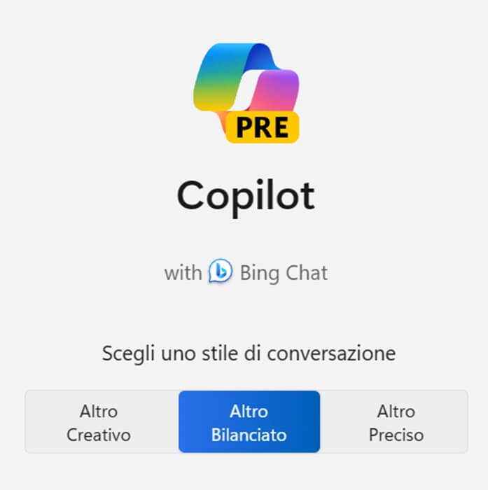 Copilot Stile Conversazione