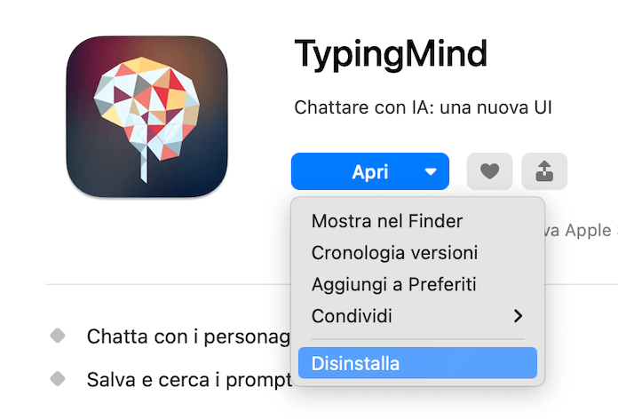 Disinstallare App Setapp