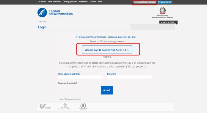 Portale Dell'automobilista Accesso