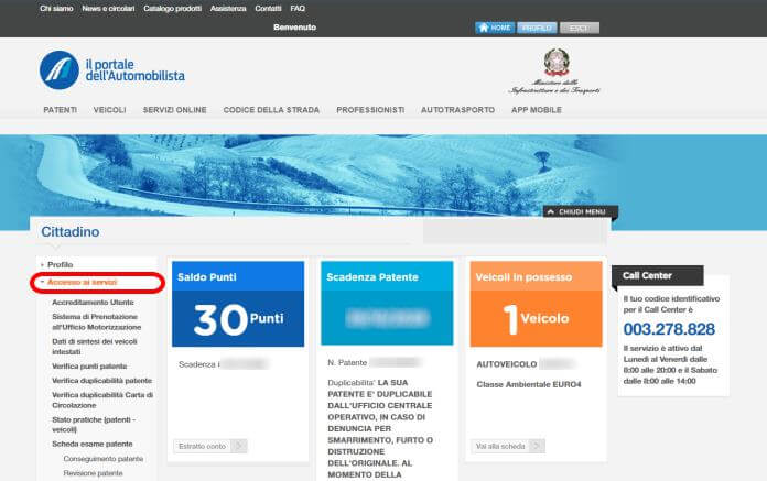 Portale Dell'automobilista Utilizzo