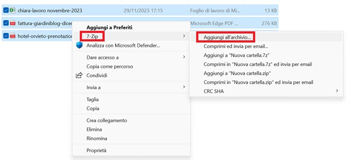 7 Zip Aggiungi Archivio