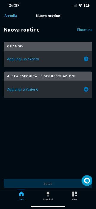 Amazon Alexa App Nuova Routine