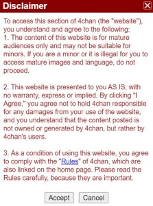 Disclaimer 4chan