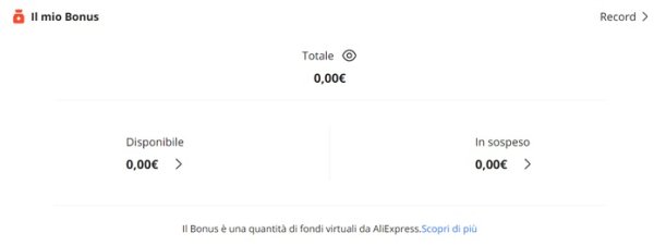 Il Mio Bonus Sezione Aliexpress