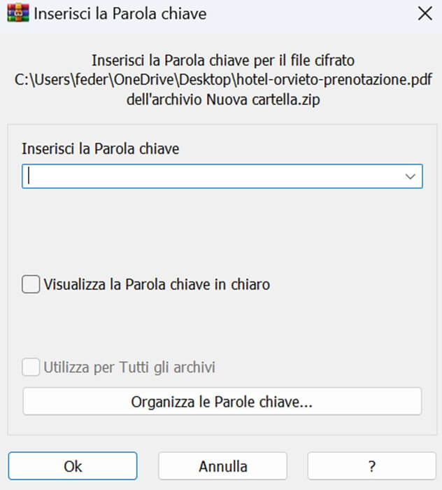 Inserisci Parola Chiave Per Estrarre File Winrar