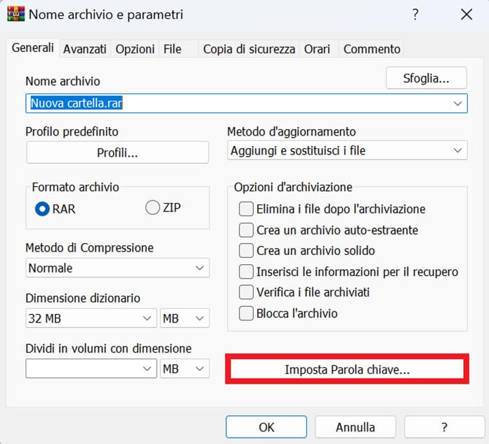 Proteggere Un File Zip Con Password Winrar