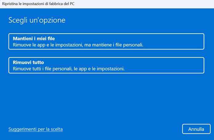 Reimposta Pc Windows 11 Rimuovi Tutto per resettare un pc prima di venderlo