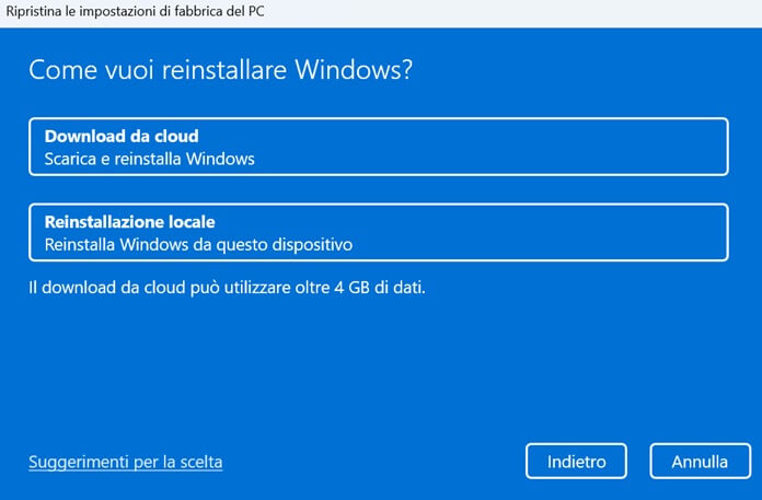 Reinstallare Windows 11 Download Da Cloud
