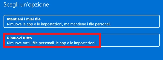 Ripristina Il Pc Scegli Un Opzione Windows 11