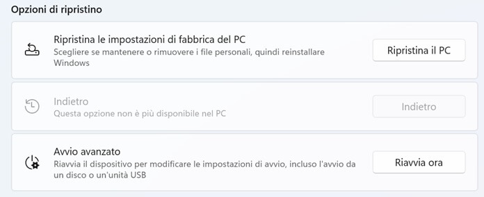 Ripristina Il Pc Windows 11