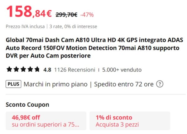 Sconto Coupon Aliexpress