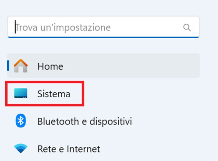 Sistema Impostazioni Windows 11