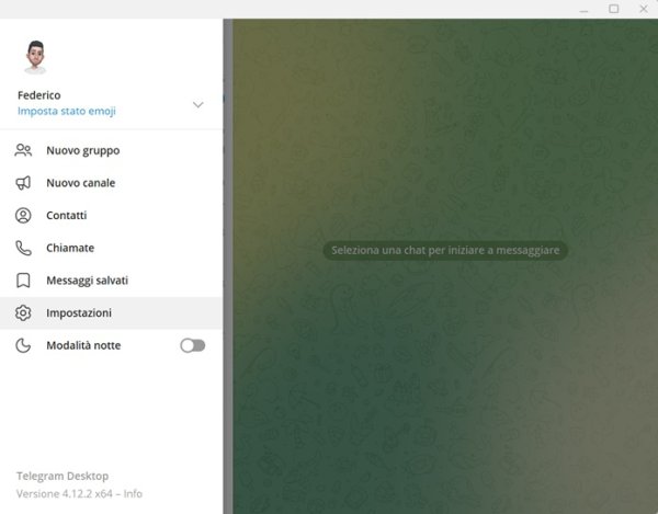 Telegram Desktop Impostazioni