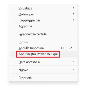 Apri Finestra Powershell Qui