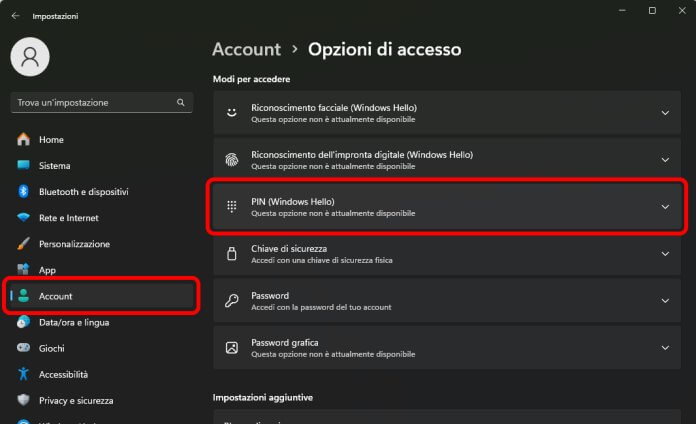 Come cambiare PIN su Windows 11