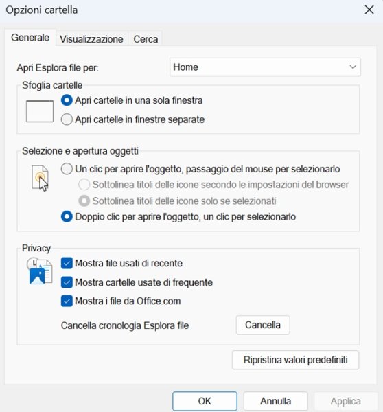 cancellare i file recenti da esplora file