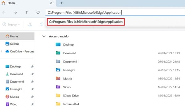 Percorso File Microsoft Edge