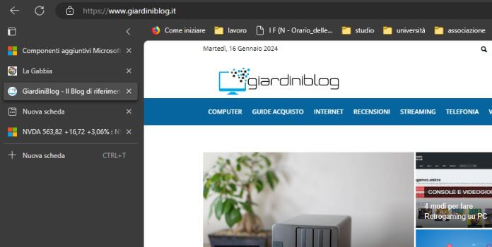 Microsoft Edge vs Google Chrome: Schede Verticali Edge