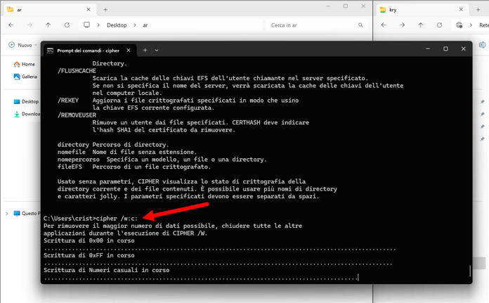 Cipher Cancellare Eliminare File Definitivamente