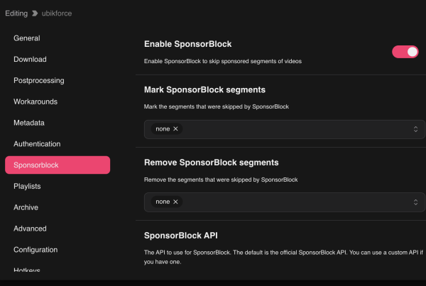 SponsorBlock Per Video Youtube Scaricati
