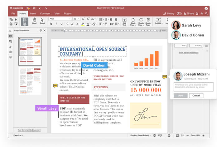 ONLYOFFICE 8.2 Collaborazione Sui Pdf
