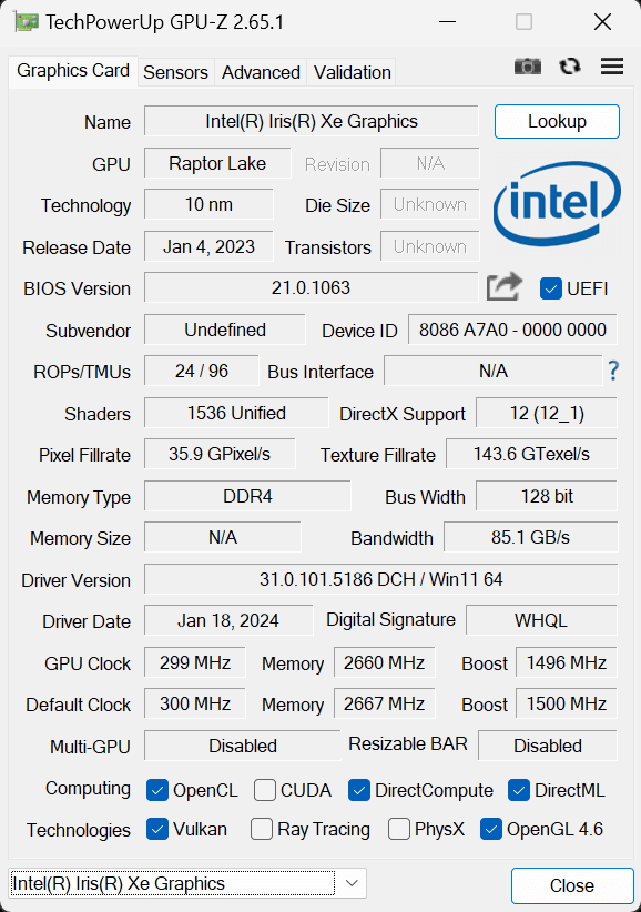 Geekom Mini IT13 2025 Techpowerup Gpu Z
