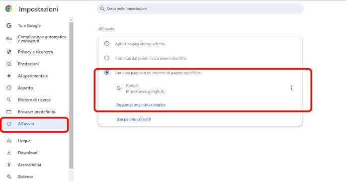 Google Avvio Su Chrome