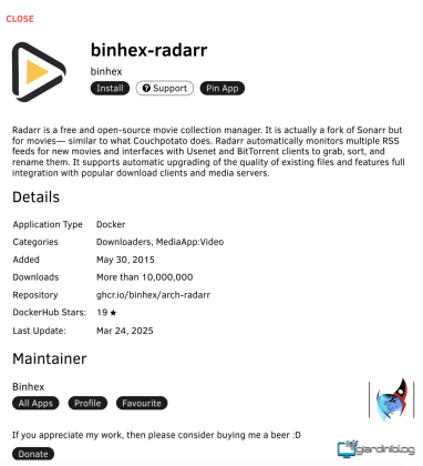 Radarr Installazione
