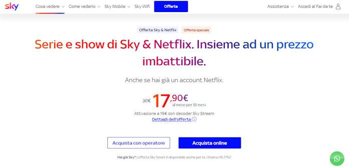 Offerta Netflix e Sky per risparmiare