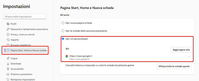Impostare Google Su Edge