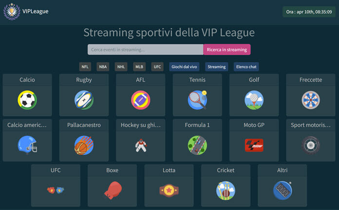 Vipleague Nuovo Indirizzo