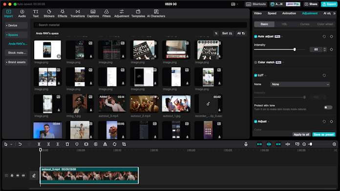 usare Capcut e gli strumenti per editing video