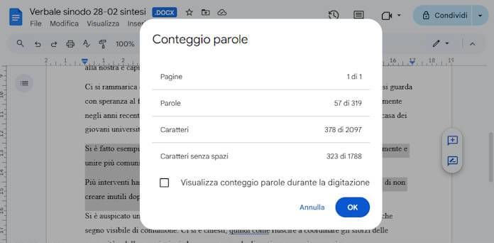 Contare Caratteri Docs