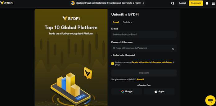 BYDFi Registrazione