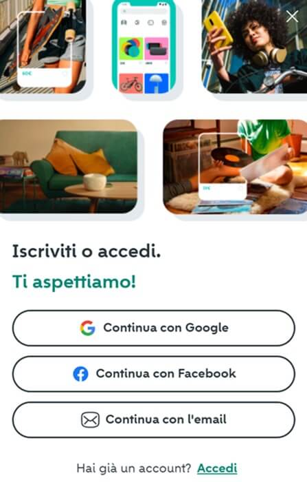 Iscrizione Wallapop