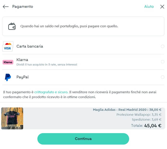 Pagamento Acquisto Wallapop