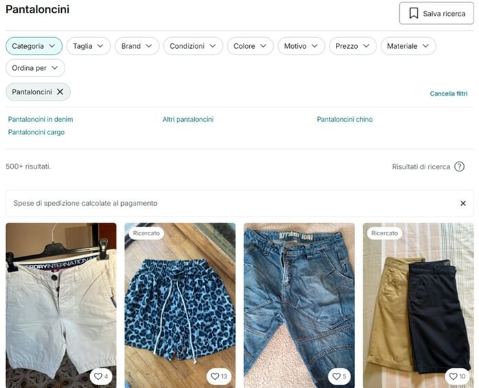 Ricerca Articoli Vinted