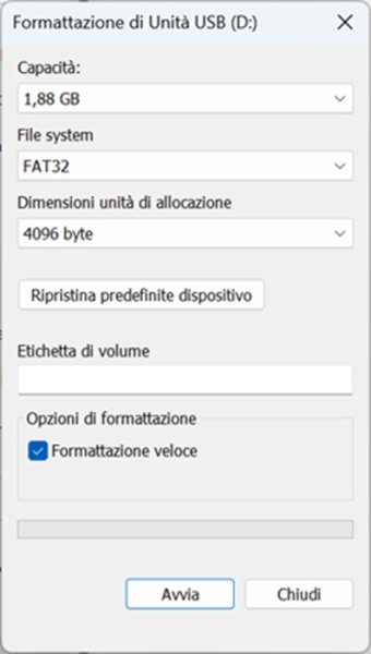 Formattazione Unita Usb