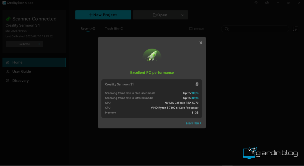 Performance Del PC Utilizzato Nella Recensione