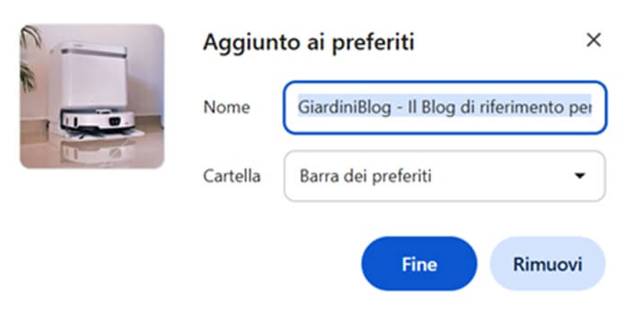 Chrome Aggiunto Ai Preferiti