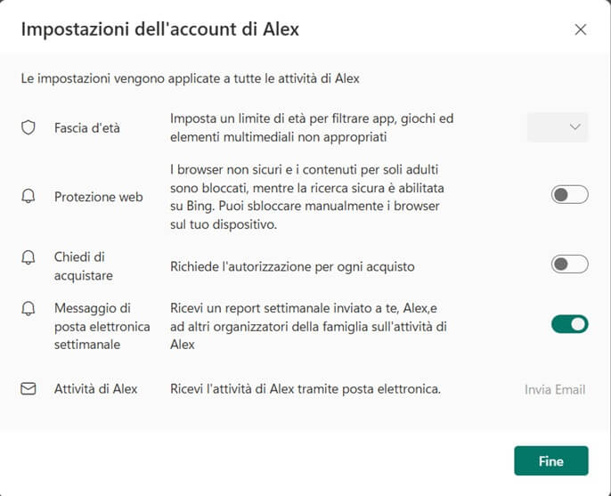 Impostazioni Membro