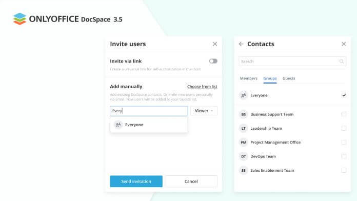 Onlyoffice Docspace Invitare Chiunque