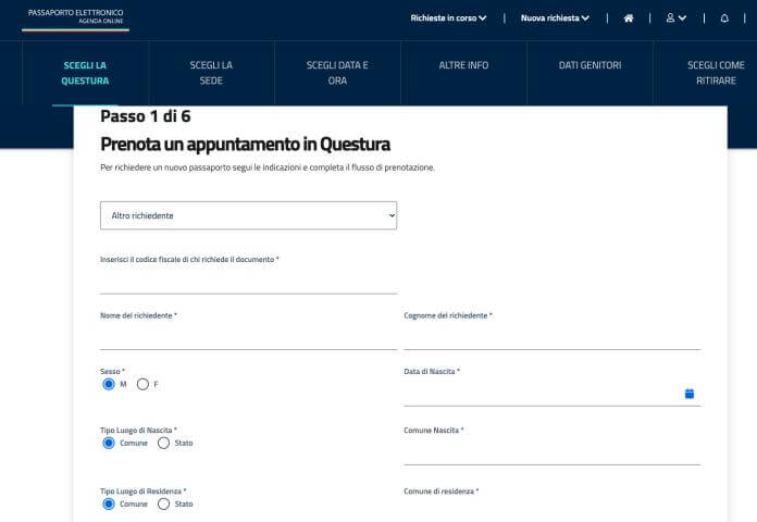Passaporto Online Aoountamento