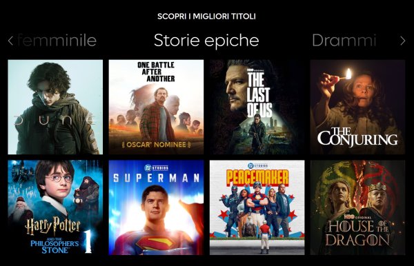 Homepage Di HBO Max In Italia