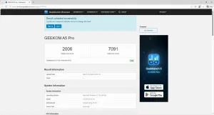 Geekom A5 Pro Geekbench CPU