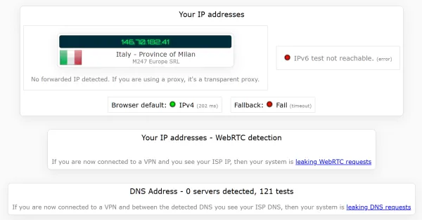 Leak Detection Test Superato Per ProtonVPN